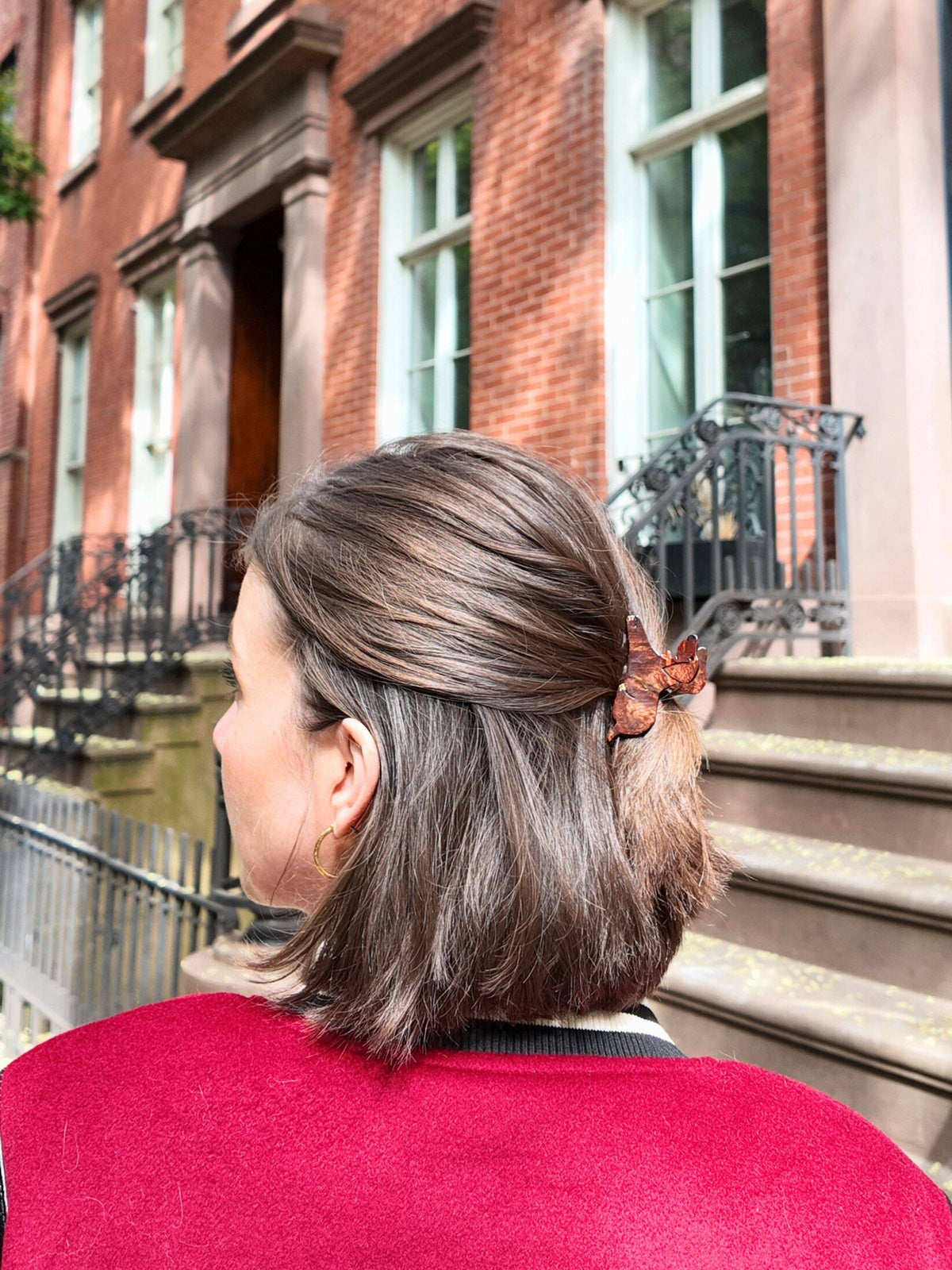 Hand-Painted Mini Dachshund Claw Hair Clip