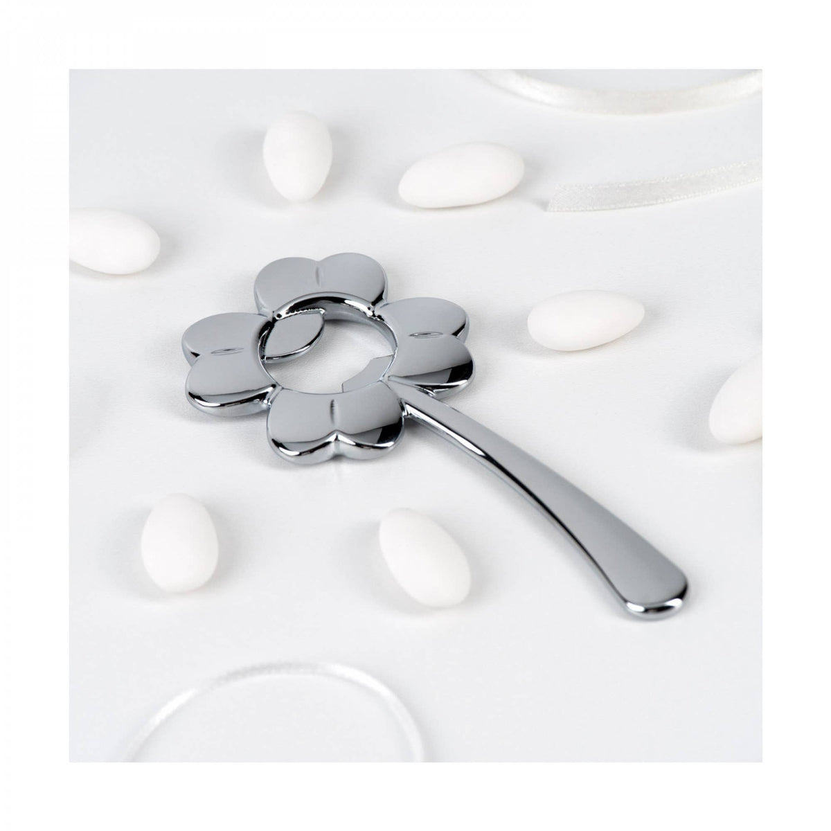Quadrifoglio Flower Bottle Opener Chrome