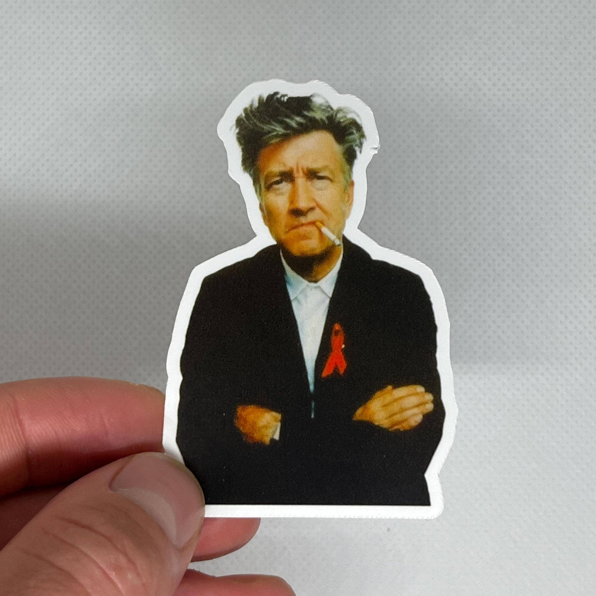 David Lynch Cig Mouth Kiss-Cut Sticker Waterproof