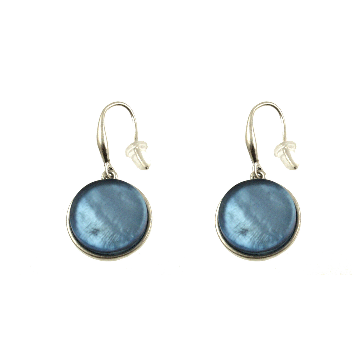 Silver & Light Blue Resin Earrings