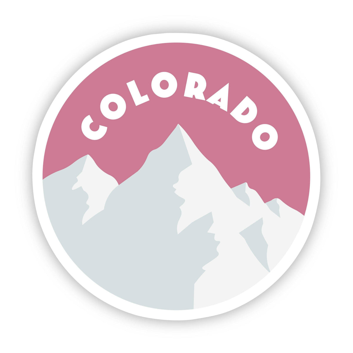 Pink Colorado Mountains Sticker