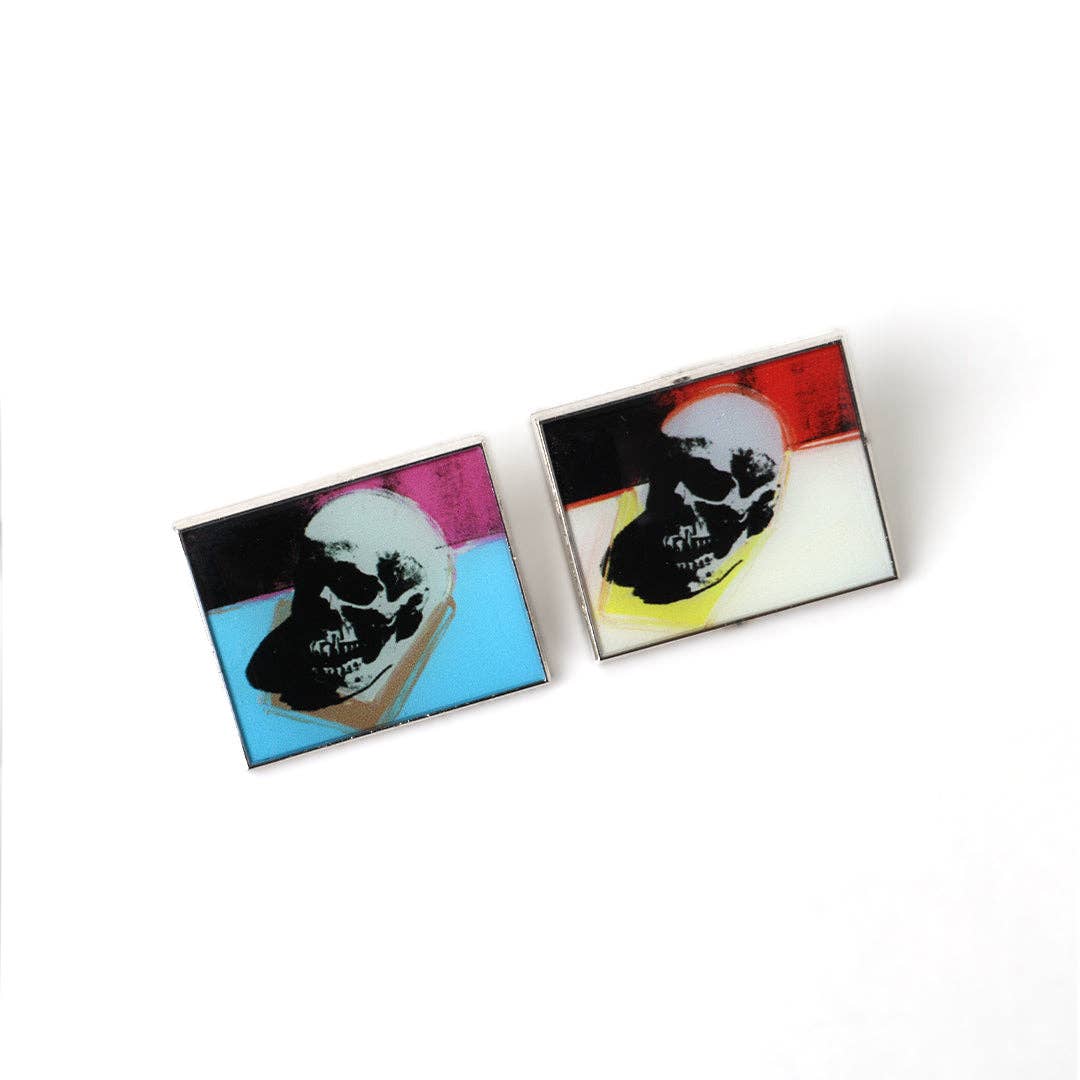 Warhol Skulls Blue White Pin Set