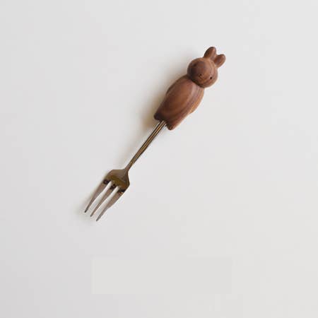 Hand-Carved Bunny Spoon & Fork