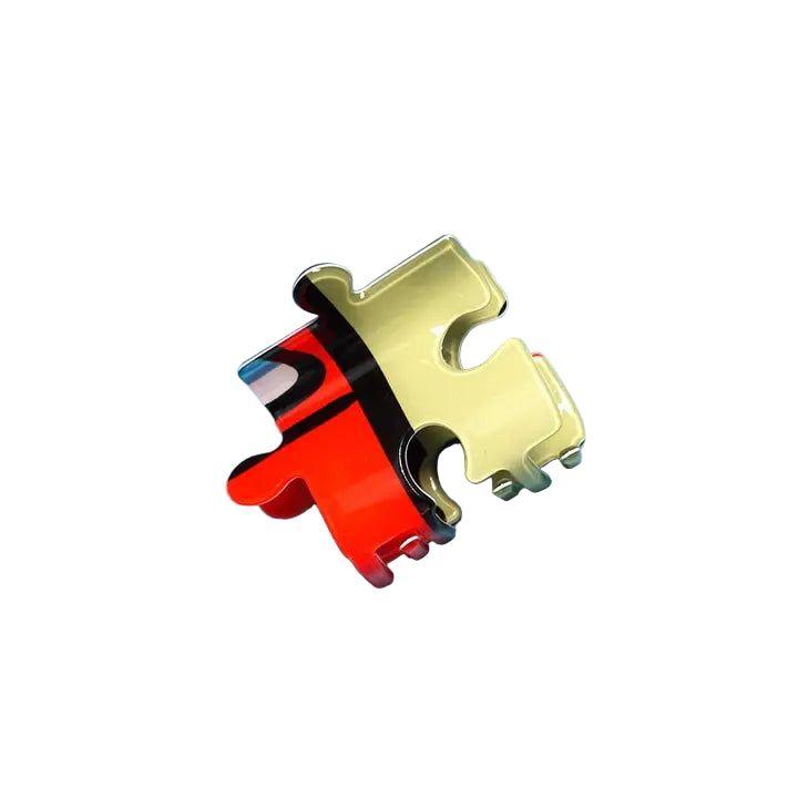Colorful puzzle piece hairclip