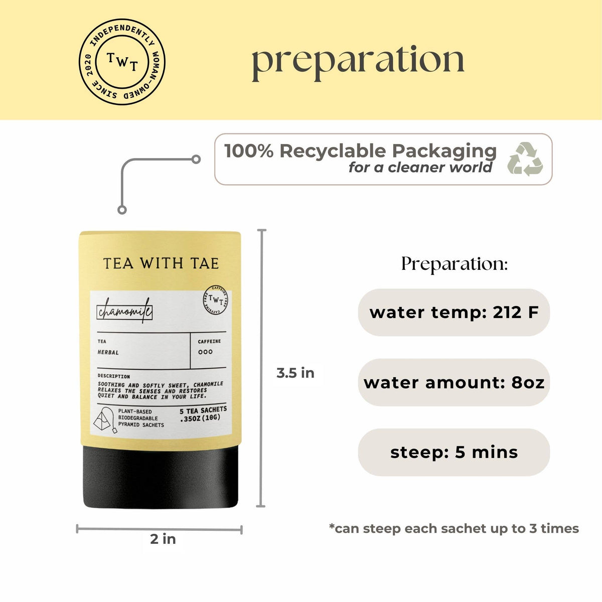 Chamomile Mini Tea Tube