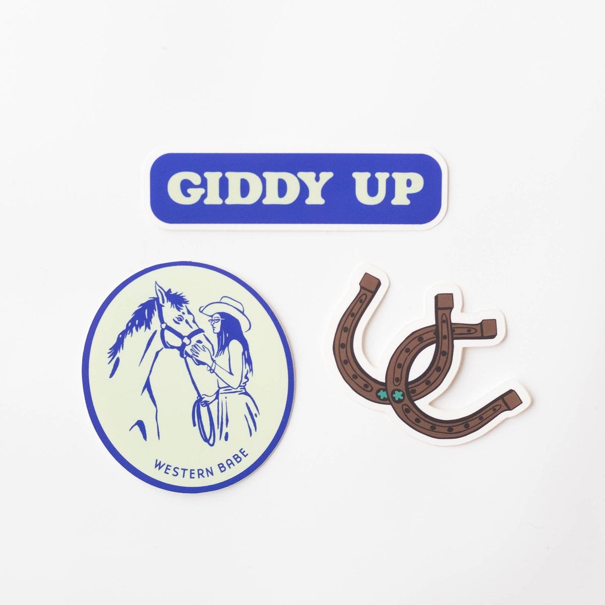 Giddy Up Vinyl Sticker Three-Pack-Cowgirl Theme