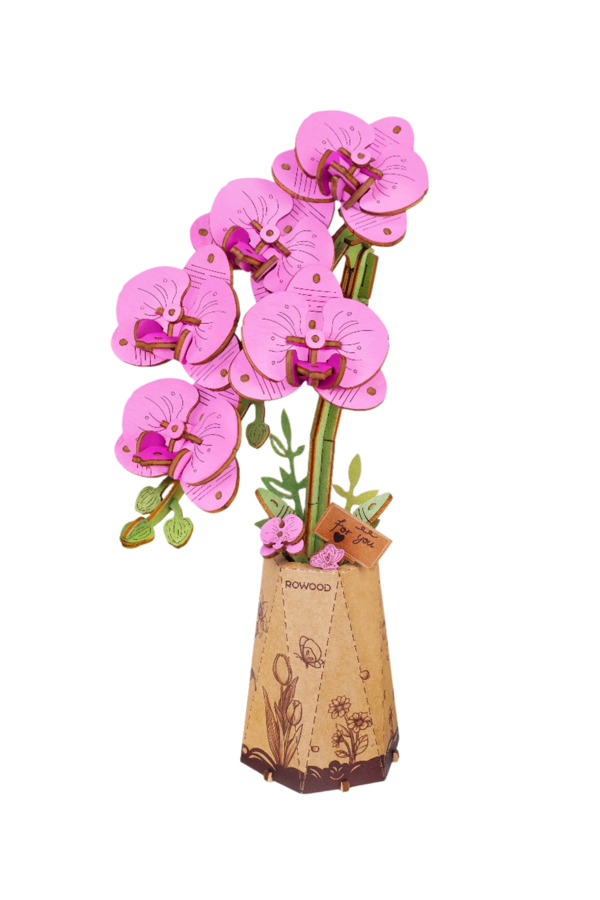 Purple Moth Orchid 3D Wooden Flower Puzzle