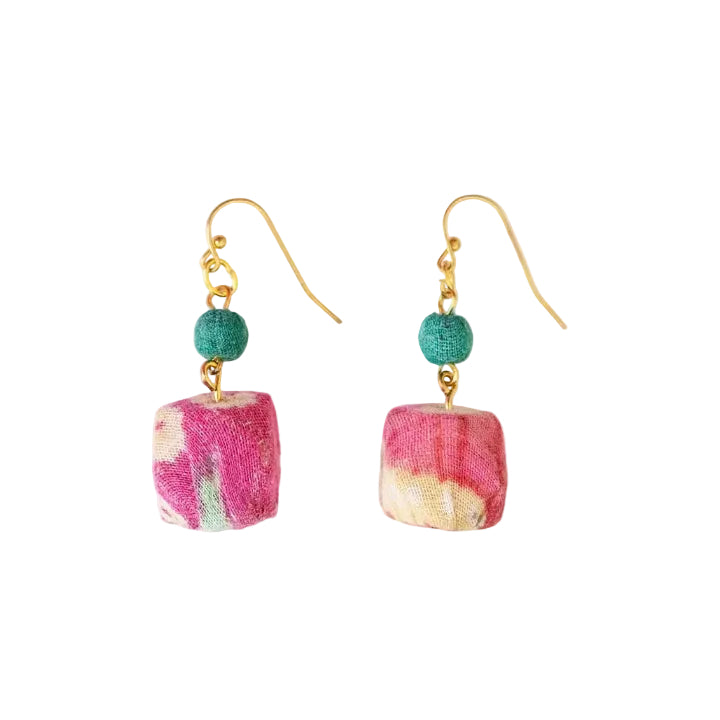 Kantha Polygon Drop Earring