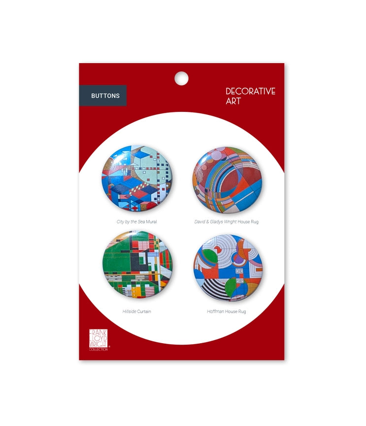 Frank Lloyd Wright - Decorative Art (Rugs) Set of 4 Buttons
