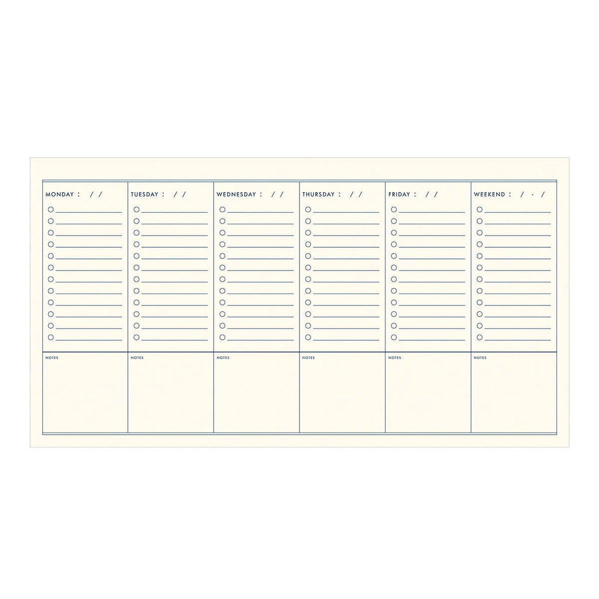 Ruler Grid Undated Weekly Planner