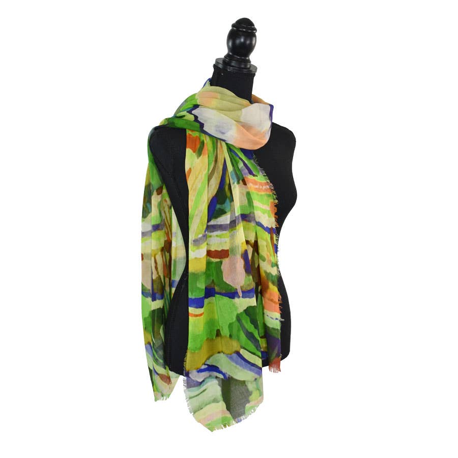 Pedro Painterly Landscape Scarf