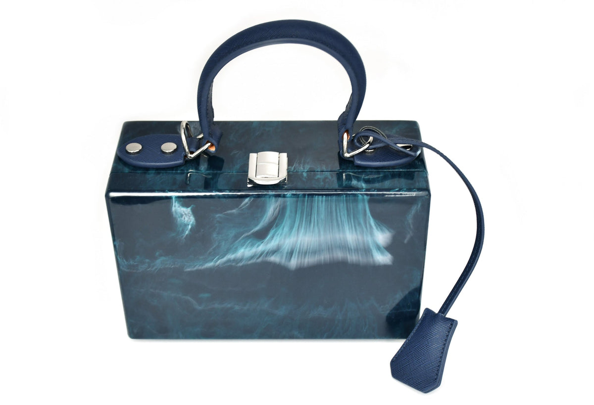 Navy Cloudy Box Bag