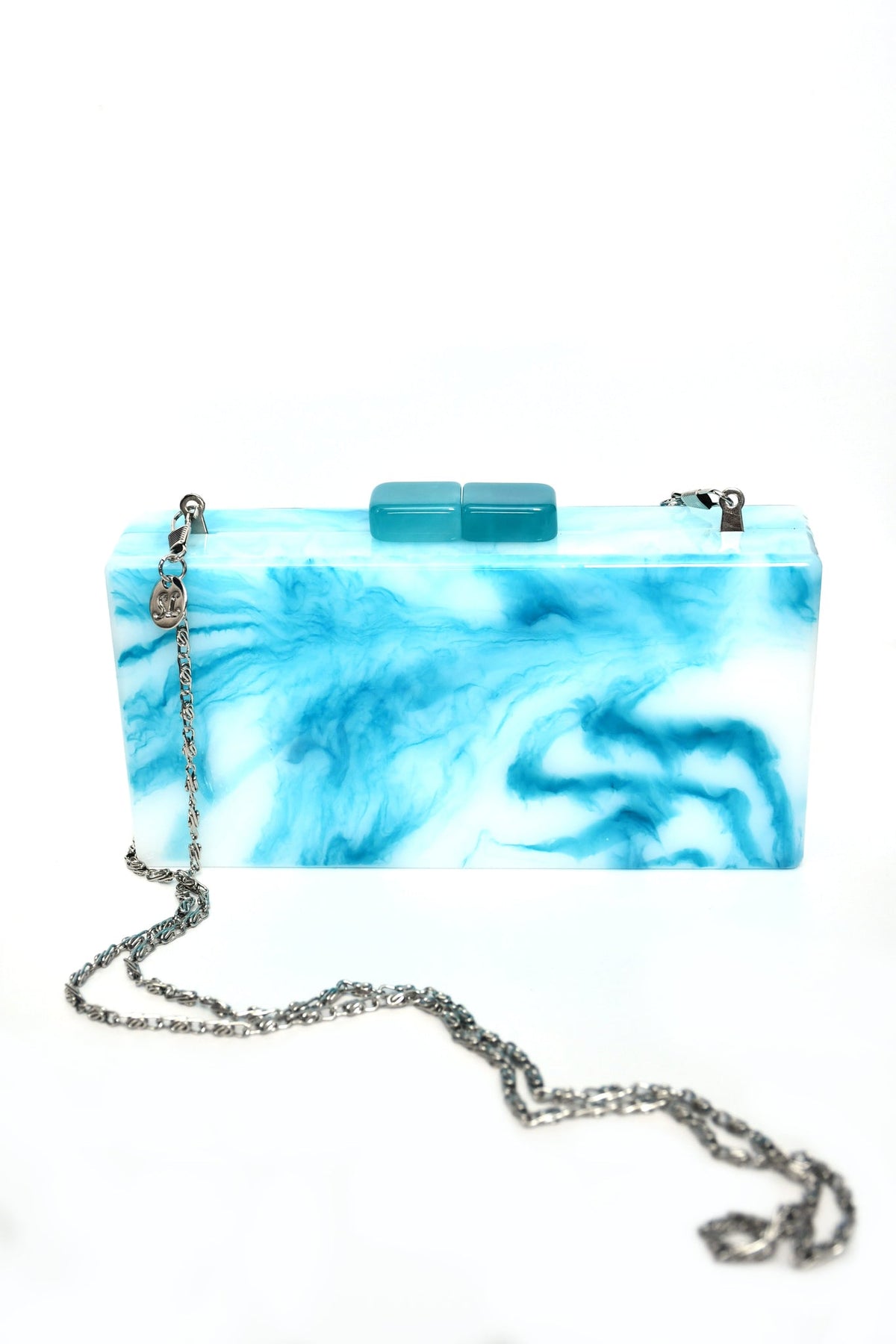 Light Blue Cloudy Acrylic Clutch