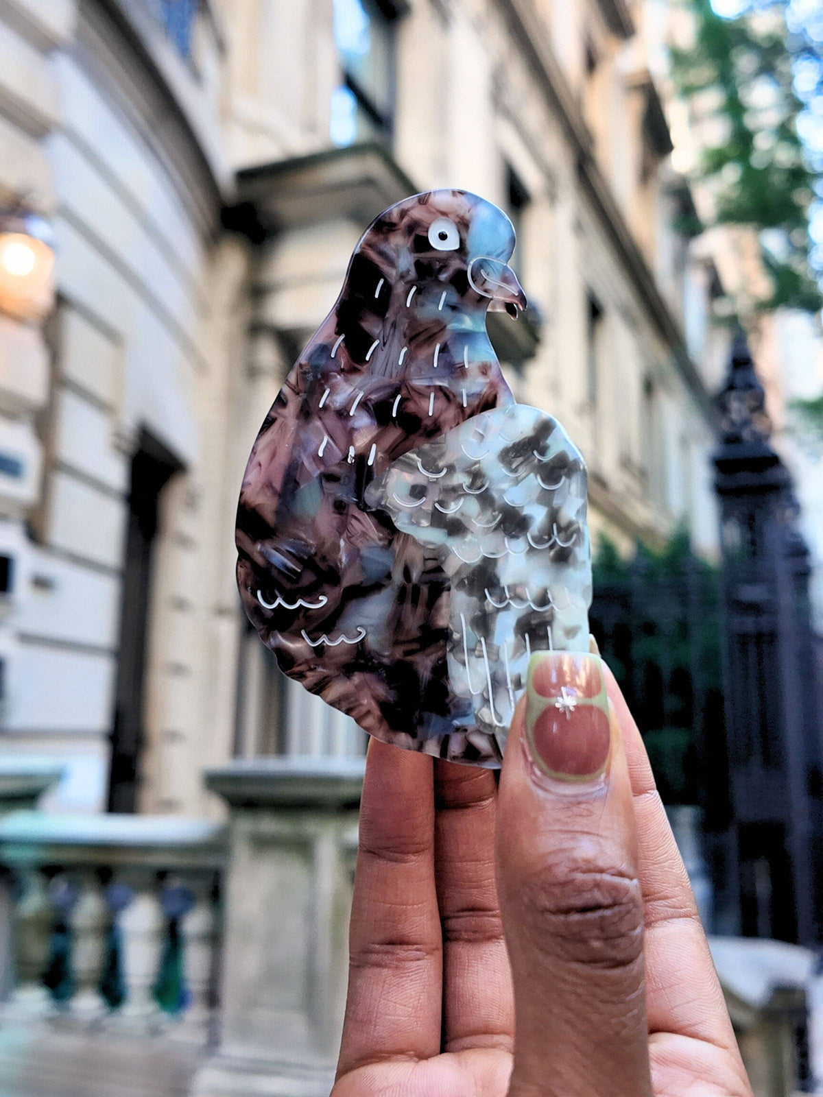 Hand-painted Pigeon Claw Hair Clip