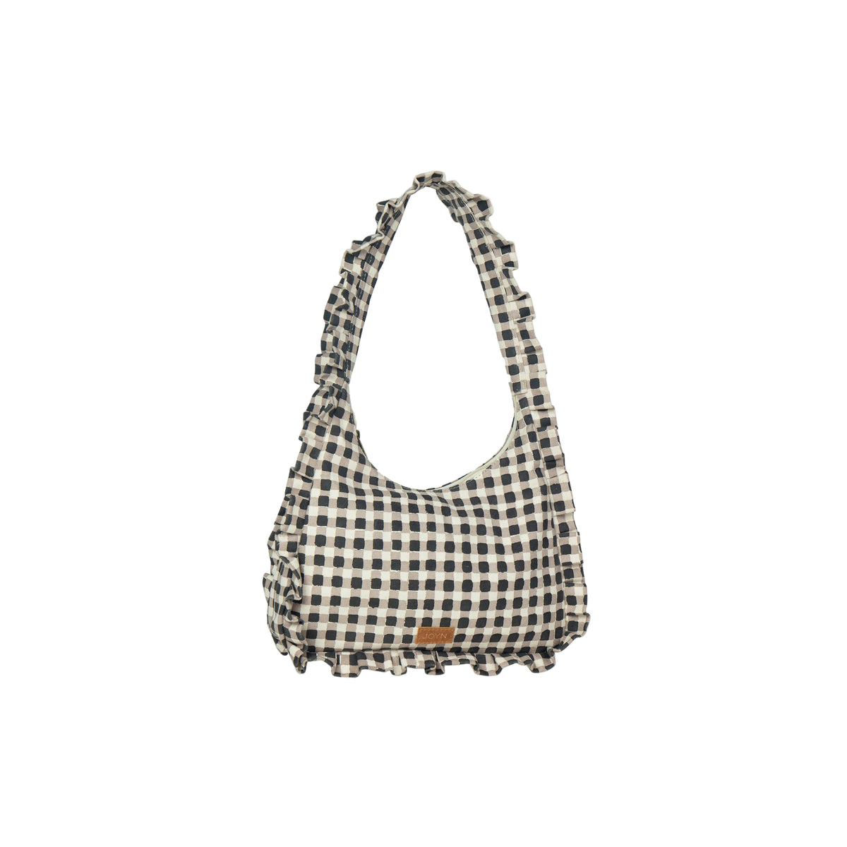 Black and white checkered bag on a white background