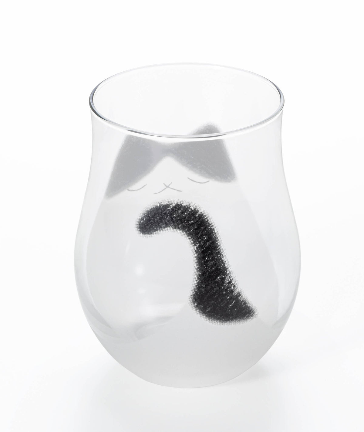 Cat Drink Glass M - Black