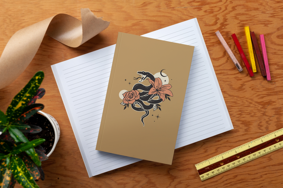 Serpent in the Flowers Layflat Notebook