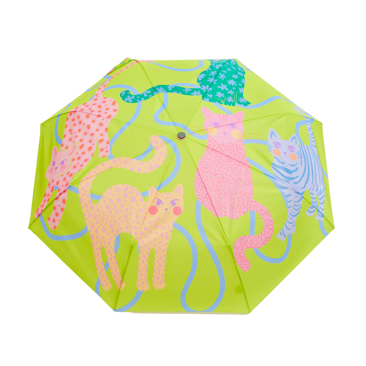 Lime Arty Cats Eco-Friendly Duck Umbrella