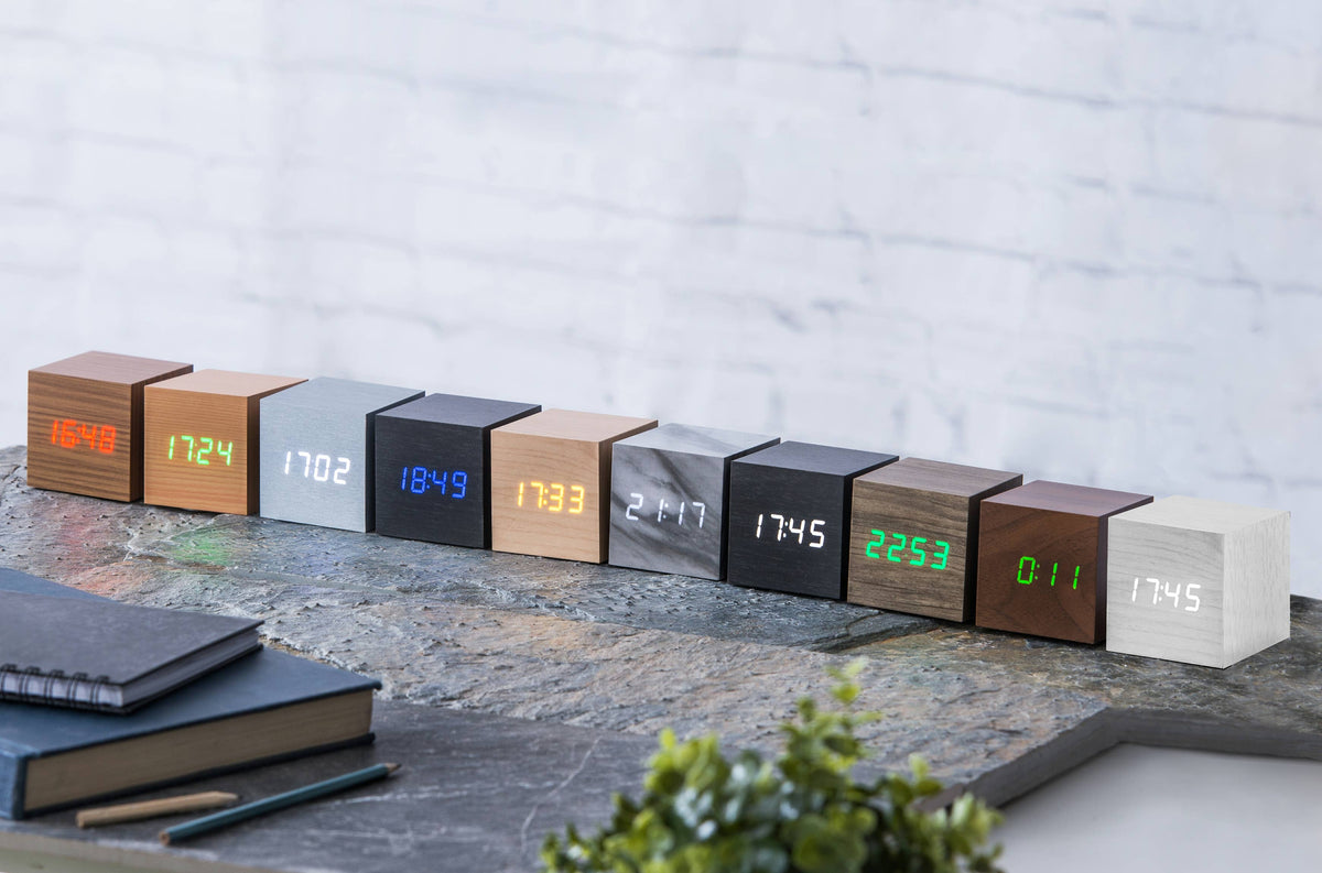 Cube Click Clock - Copper /Red LED