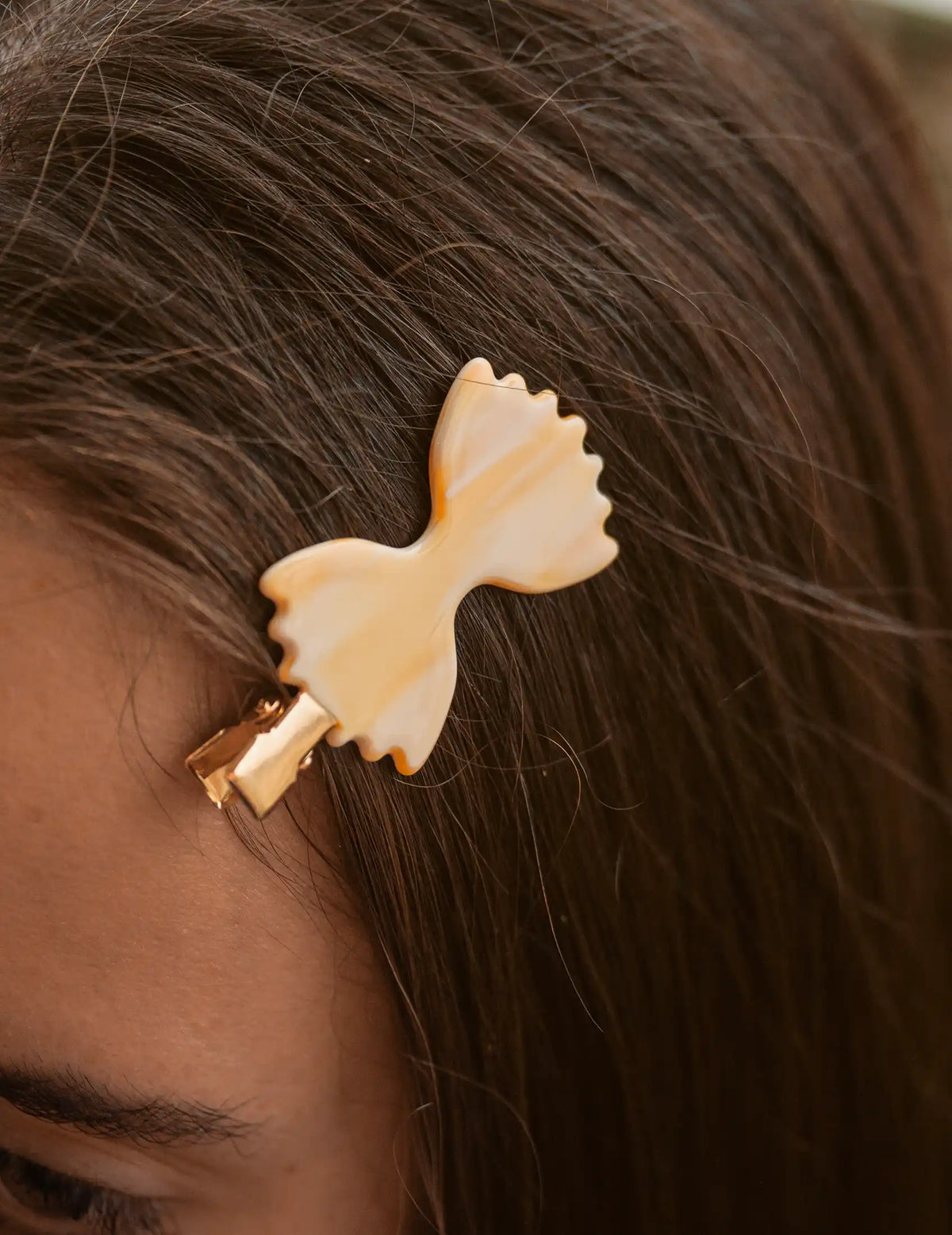 Farfalle italian bow tie pasta no crease make up hair clips