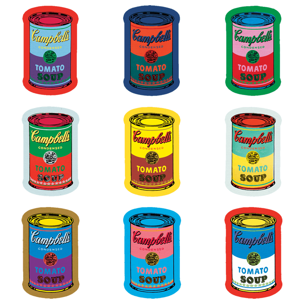 Campbell's Soup Cans by Andy Warhol - Sheet of 9 Stickers