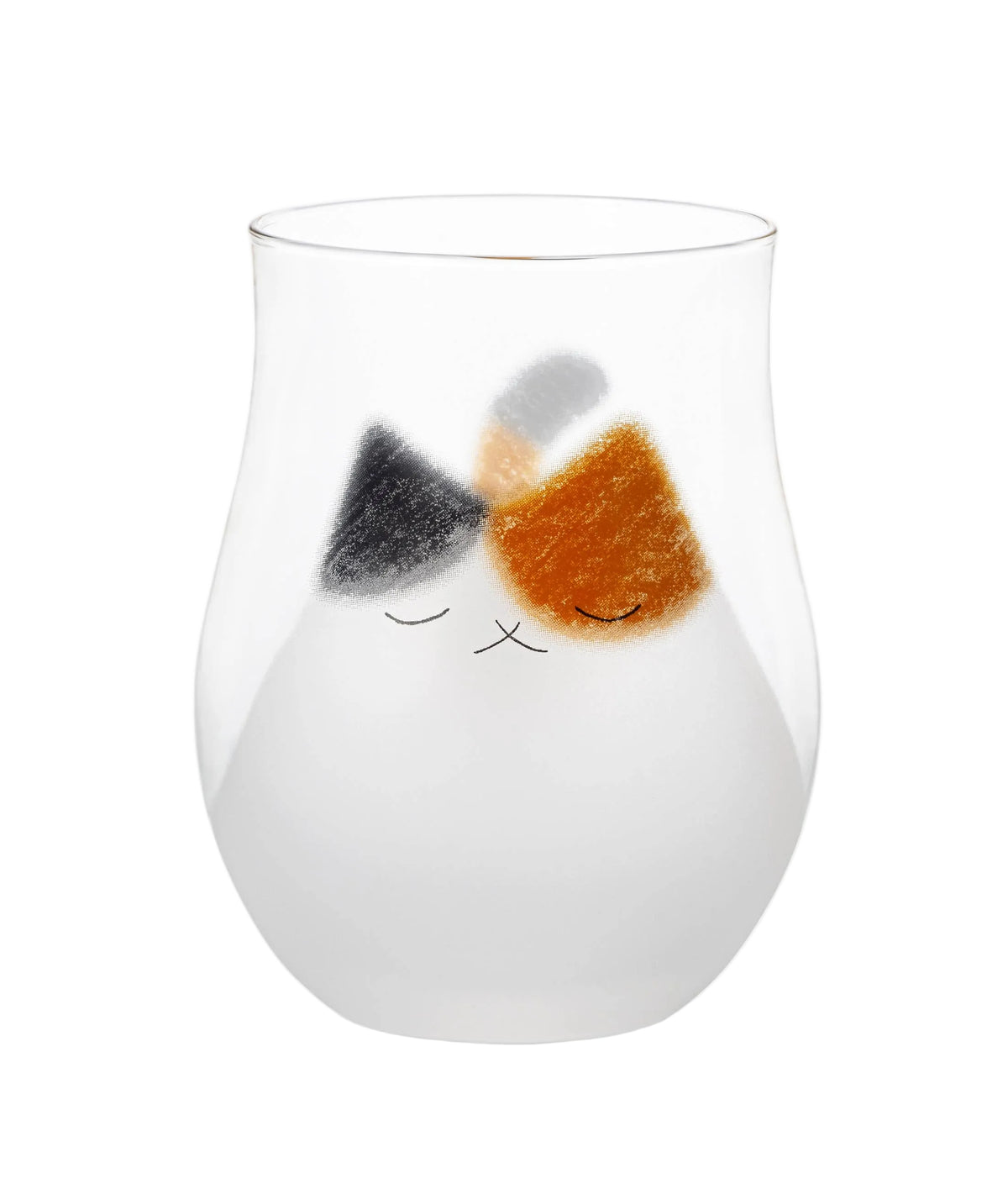 Cat Drink Glass M - Black & Orange
