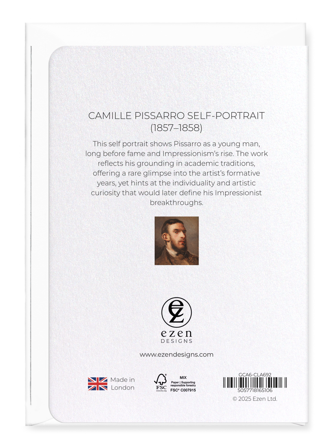 CAMILLE PISSARRO SELF-PORTRAIT (1857–1858): Greeting Card