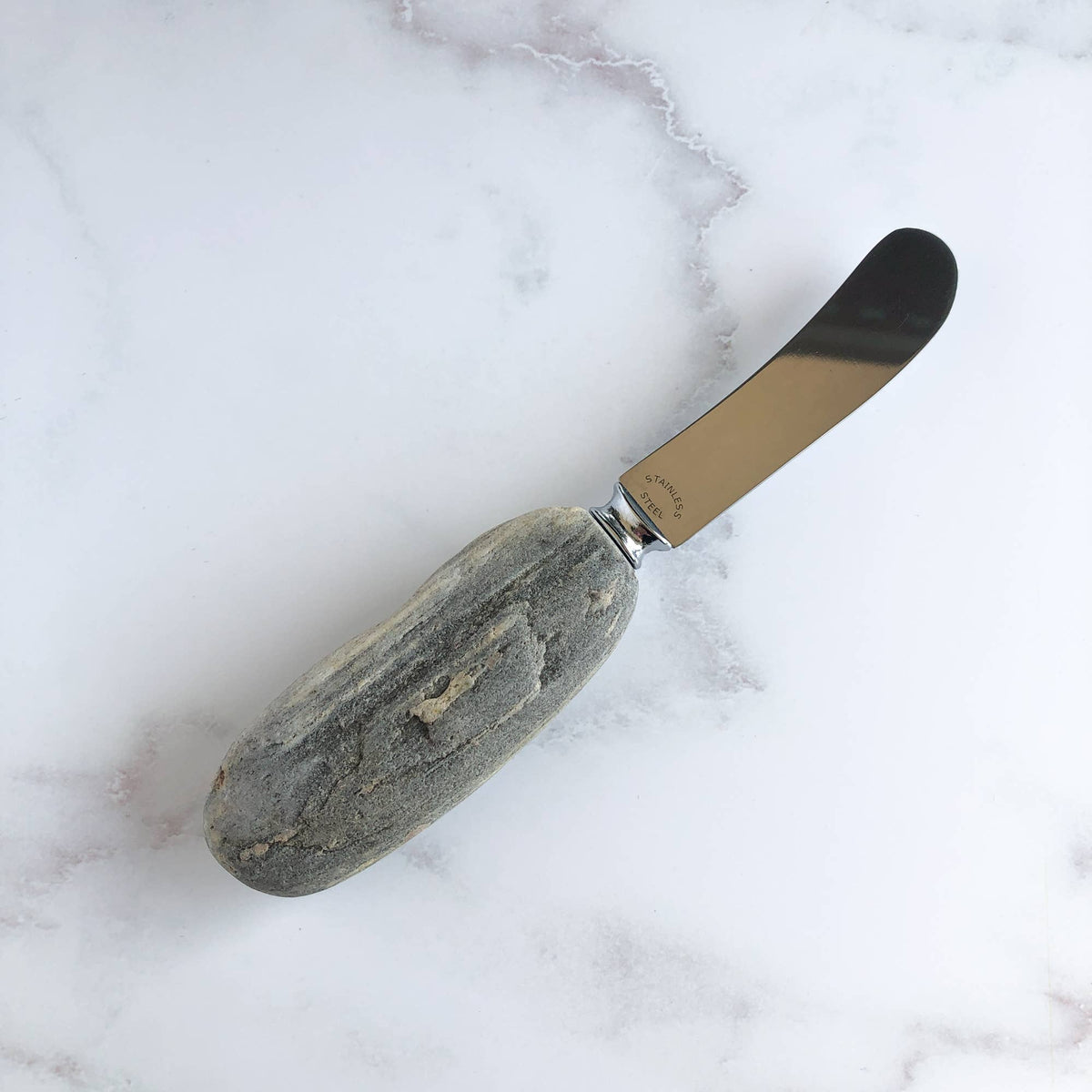 Ergonomic Stone Cheese Spreader