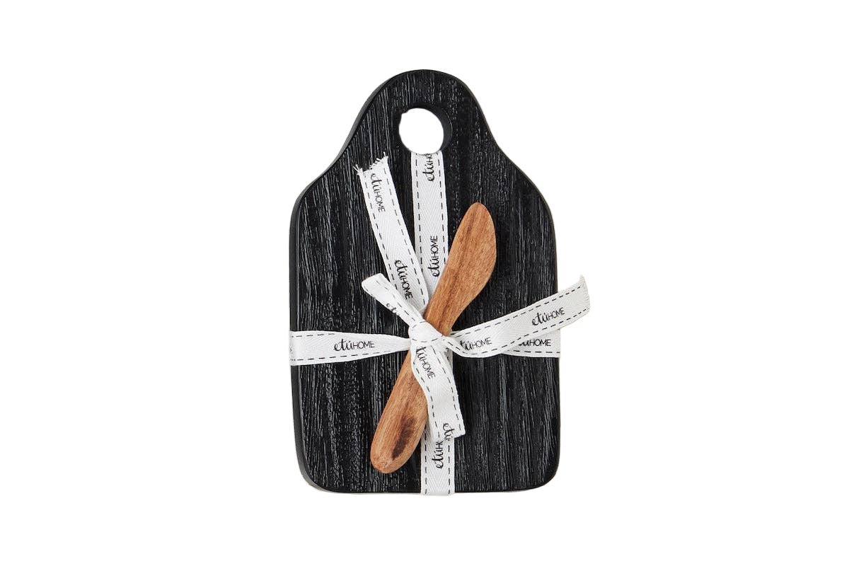 Small Dutch Cheese Board with Spreader - Black
