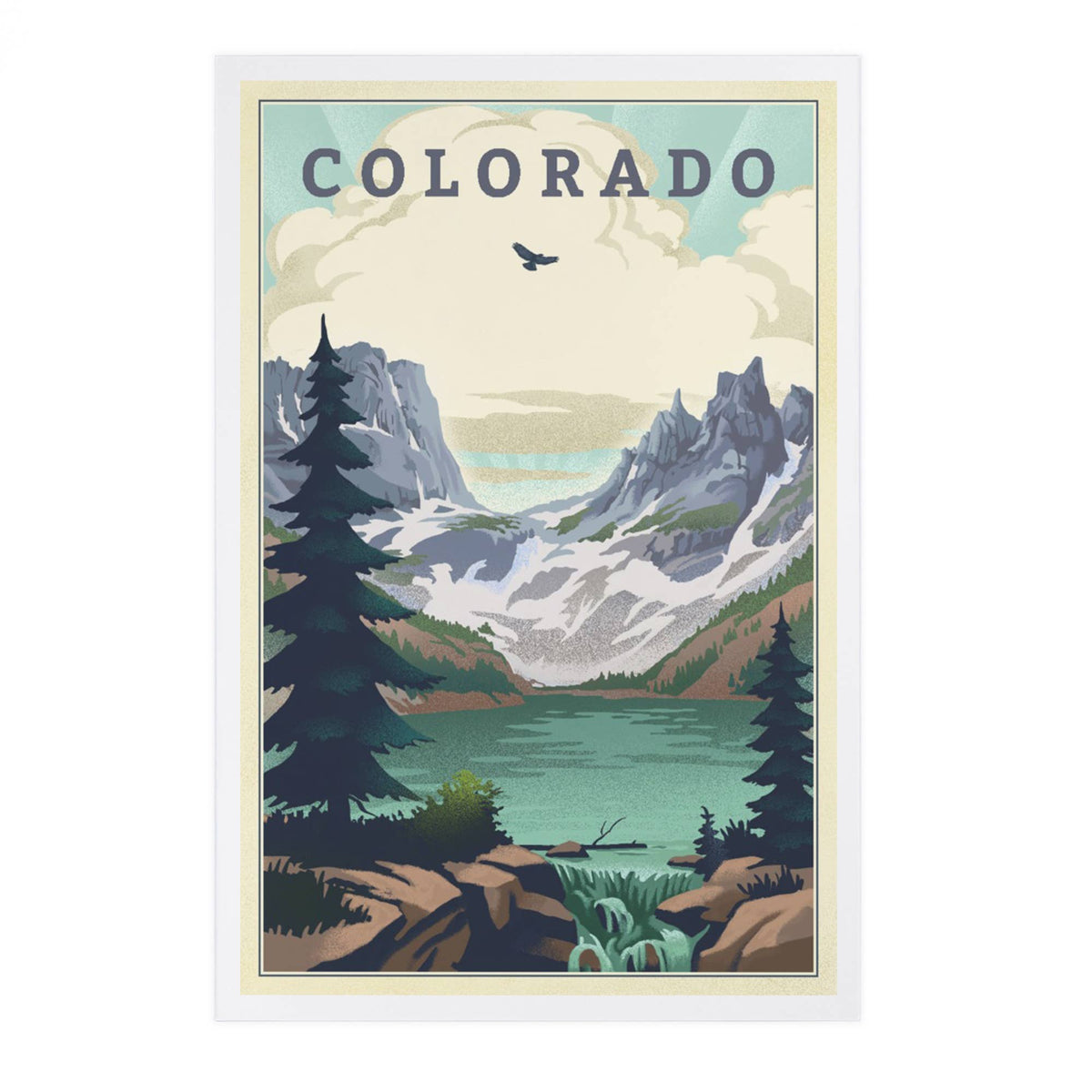 Colorado Lake Lithograph Postcard