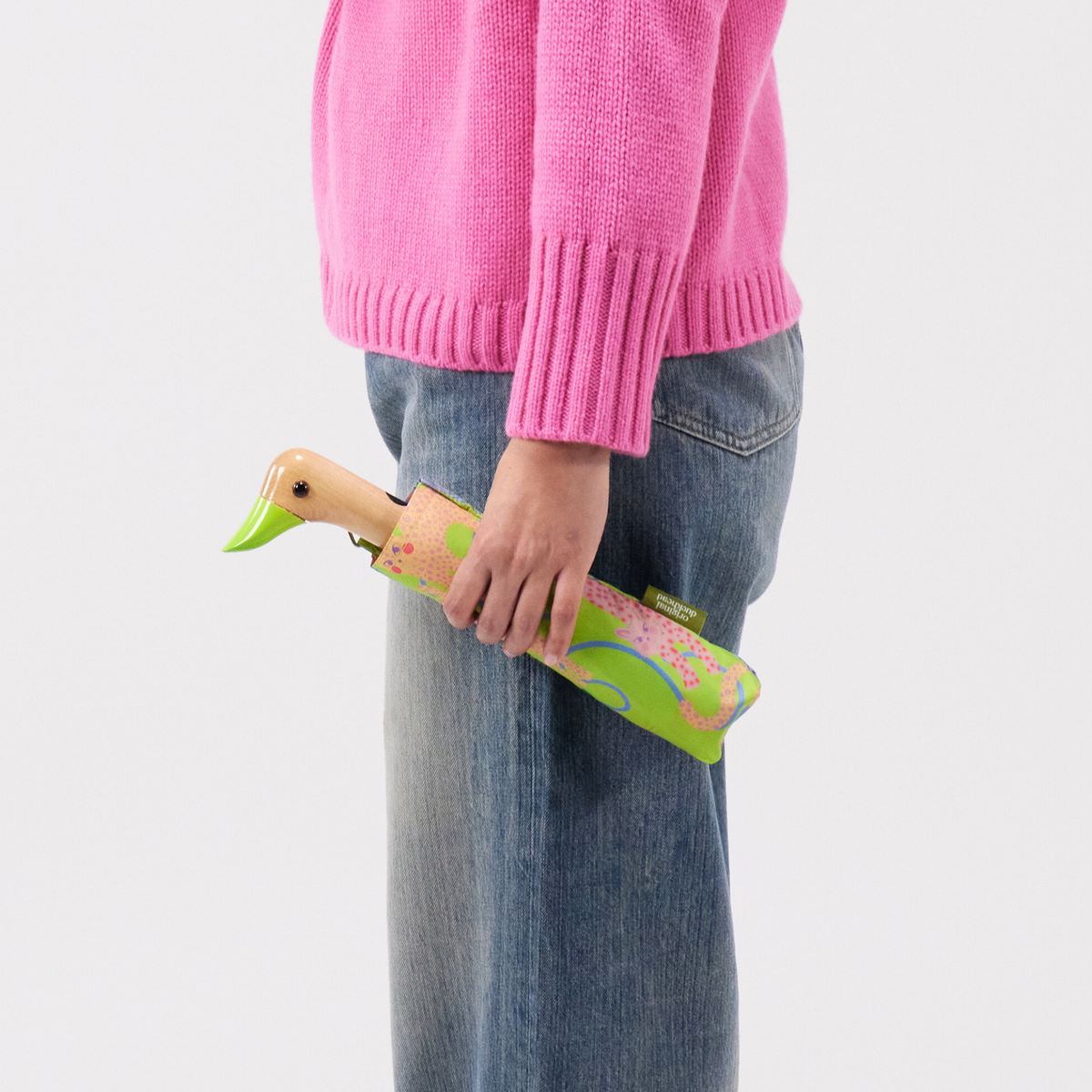 Lime Arty Cats Eco-Friendly Duck Umbrella