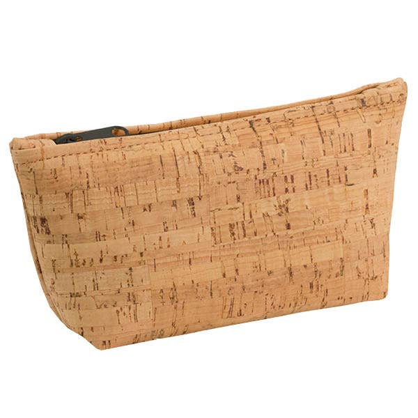 Medium Cork Zipper Pouch | with Black Zipper