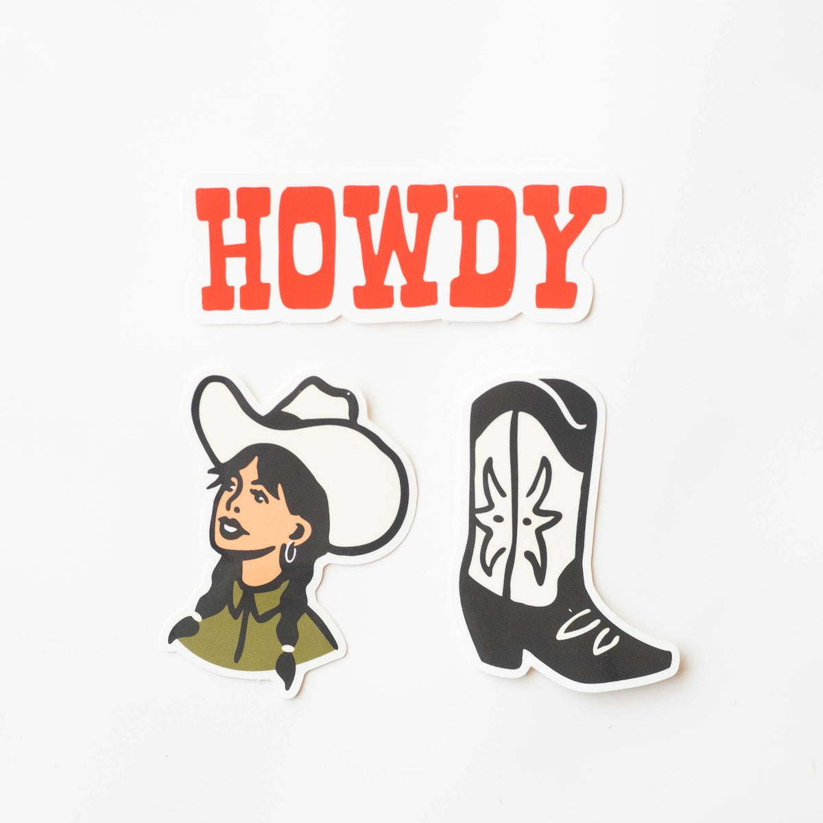 Country Cowgirl Vinyl Sticker Three-Pack