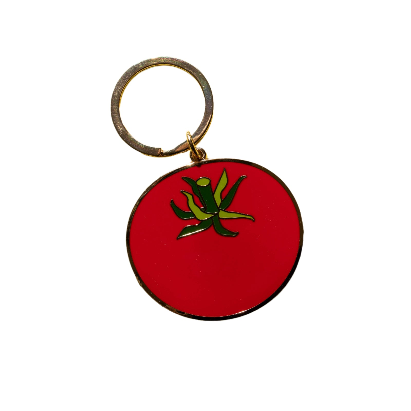 Keychain with red tomato design