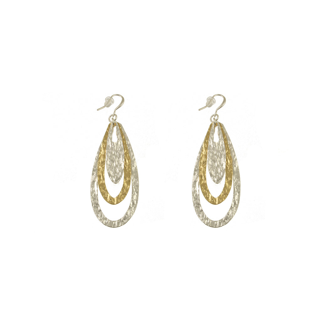 Large Teardrop Brass Earrings