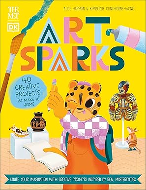 Book cover of 'Art Sparks' with a colorful design and character illustration.