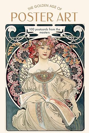 Poster art book cover with a woman in a decorative dress and floral elements