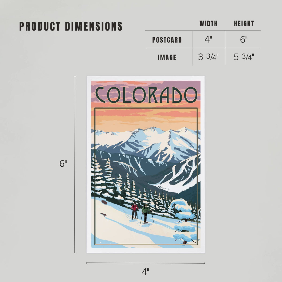 Colorado, Winter Snowshoers Postcard