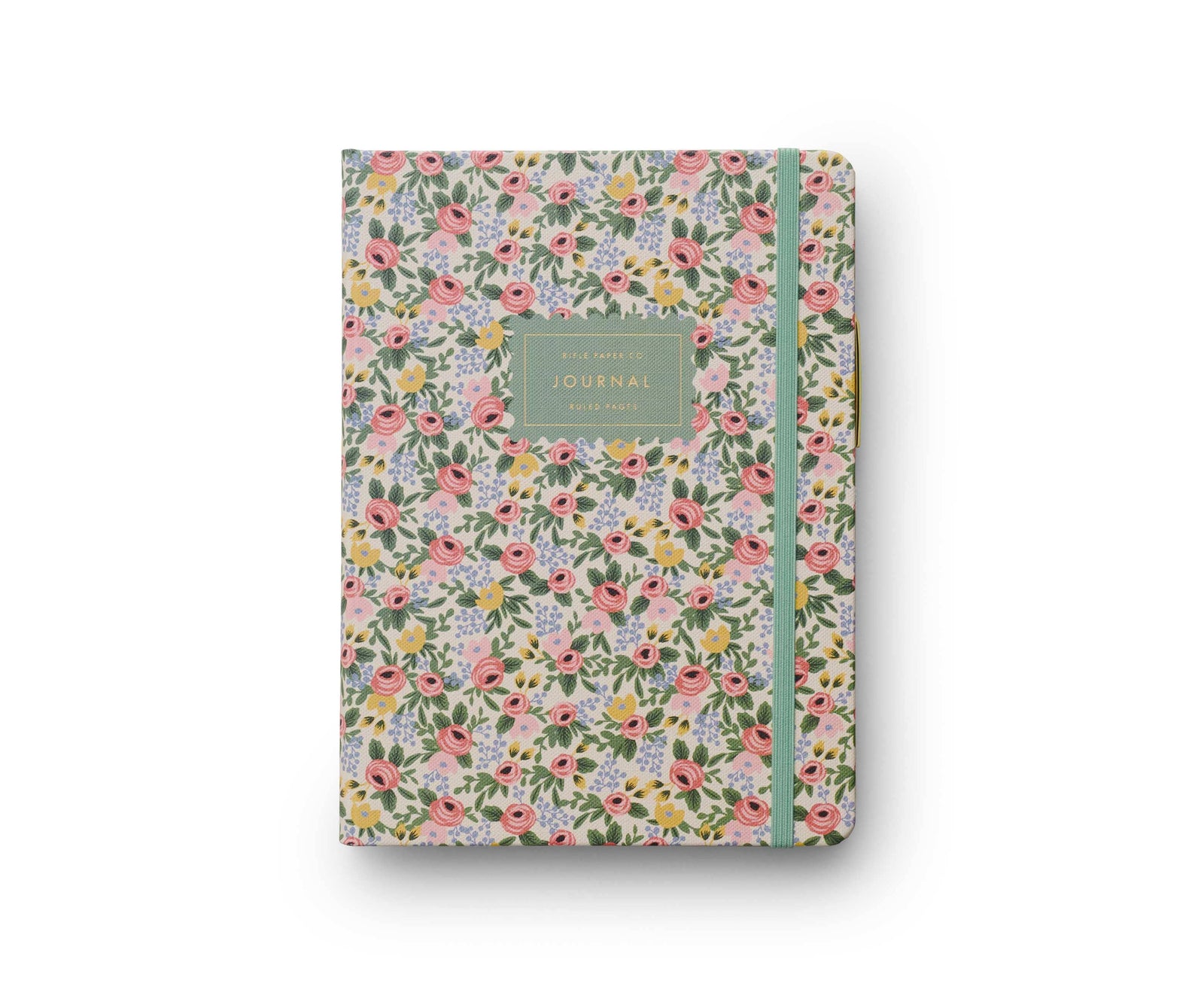 Floral patterned journal on a white background