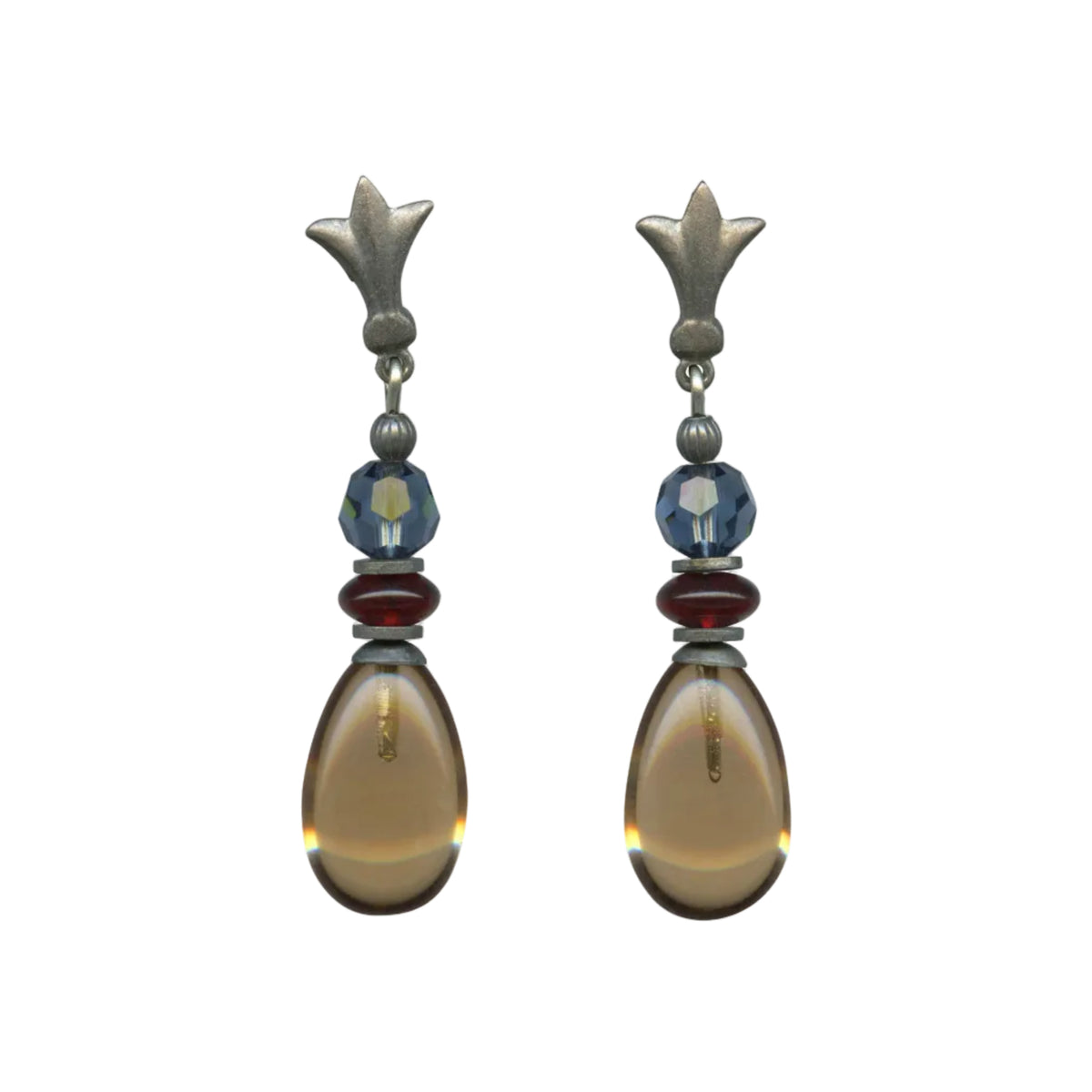 Fleur de Lis and Raindrops Post Earrings