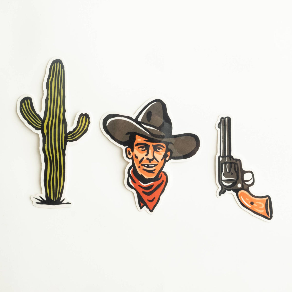 Old West Cowboy Vinyl Sticker Three Pack