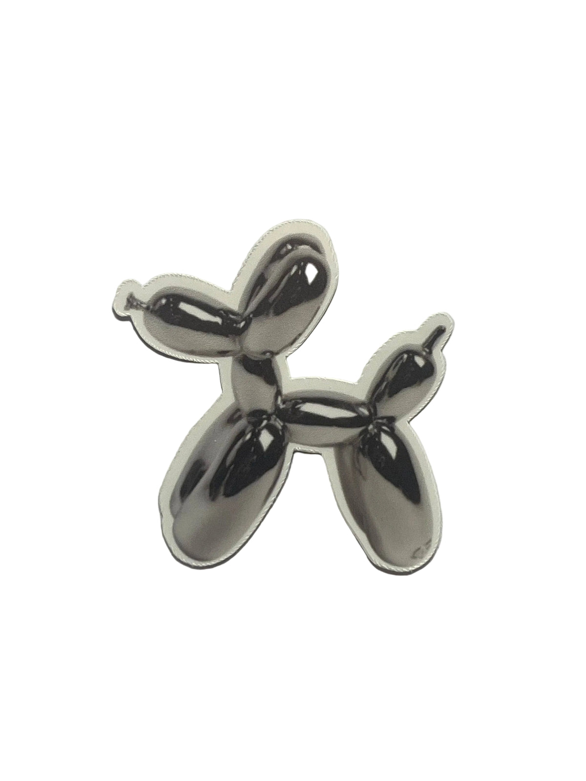 Jeff Koons Silver Balloon Dog Sculpture Sticker