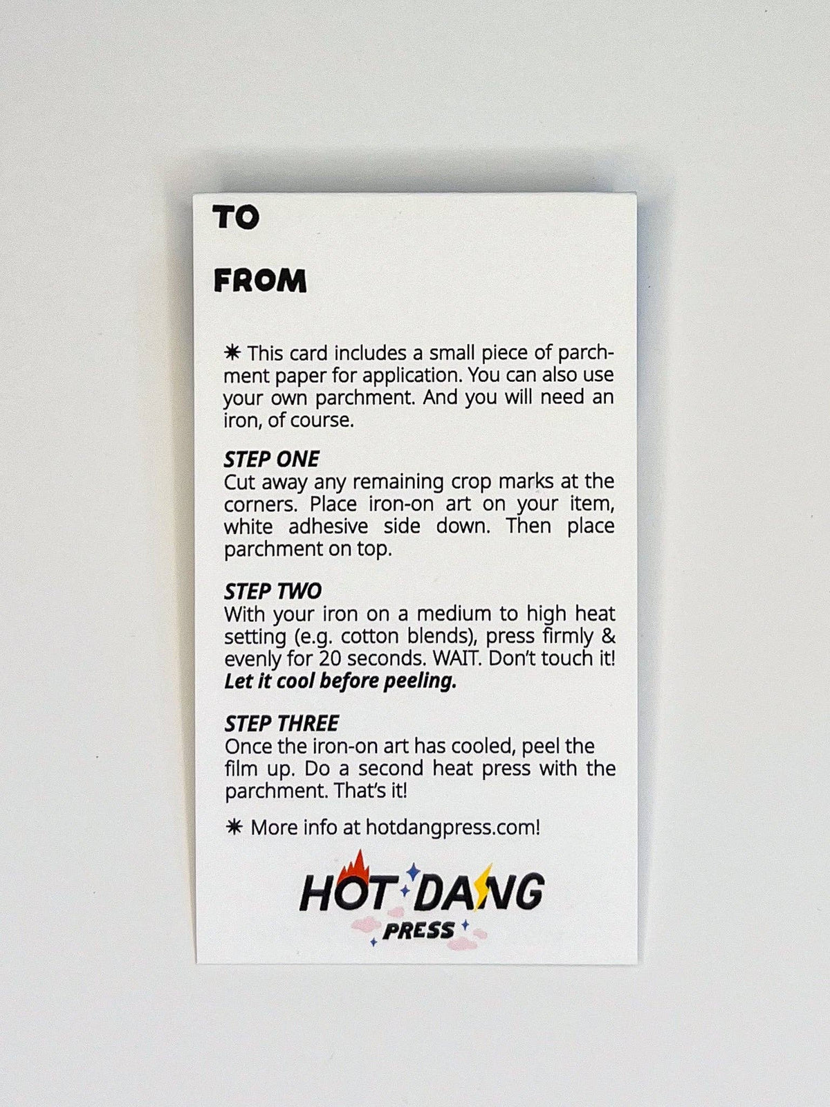 Good Luck Horseshoe Iron-On Card