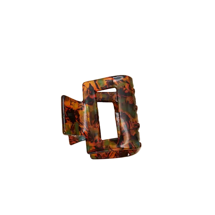 Brown tortoise rectangular hair clip