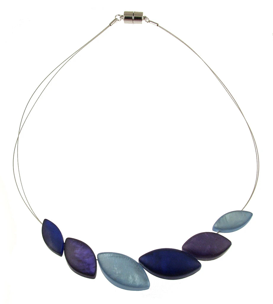 Blue/Purple Resin Leaf Necklace