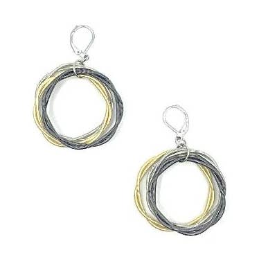 Multi Twisted Loop Dangle Earrings, Silk-Infused