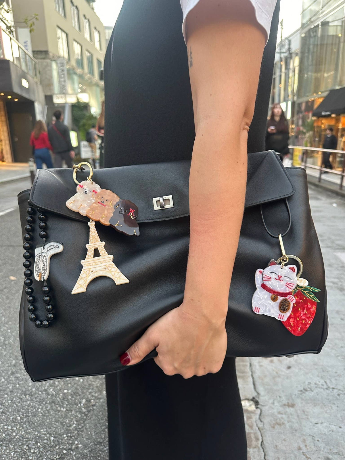 Hand-painted Eiffel Tower Bag Charm + Keychain