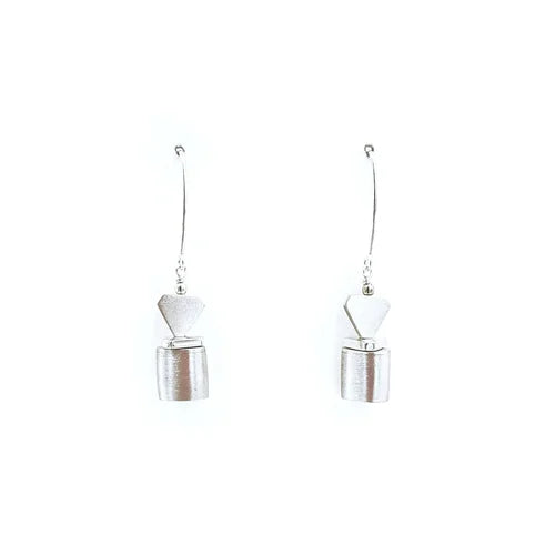 Sterling Barrels & Triangular Earrings