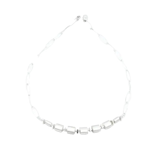 Sterling Barrels & Triangular Necklace