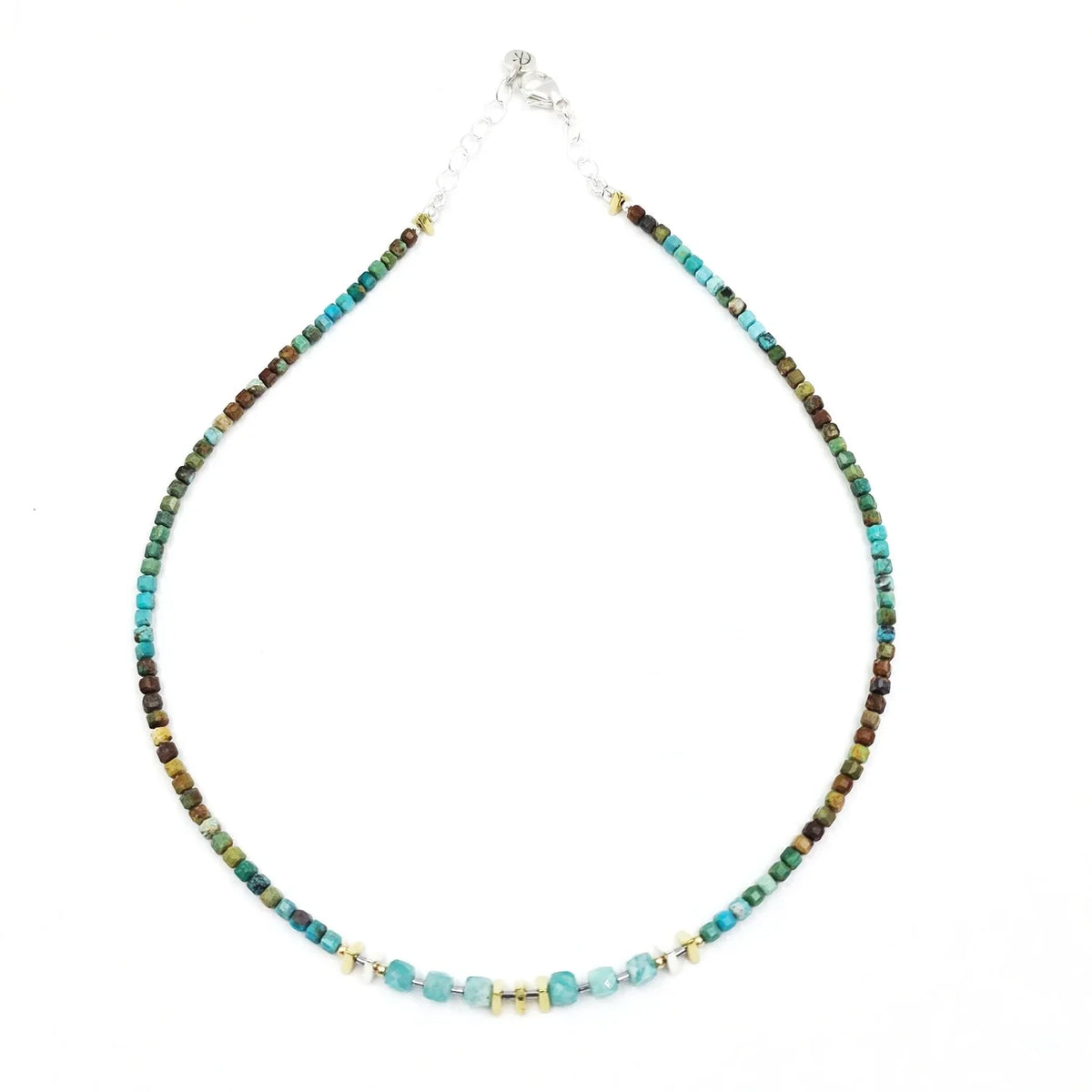 Ombre Hubei Turquoise & Peruvian Amazonite Necklace